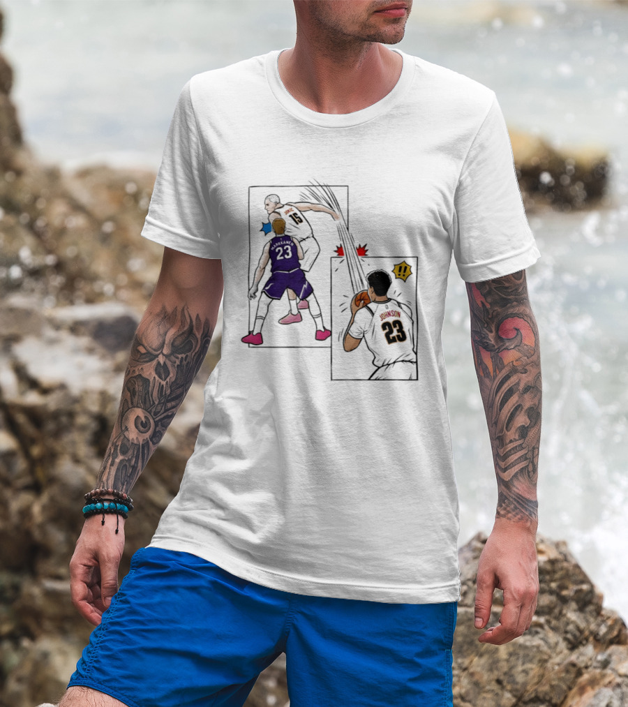 Nikola Jokic Denver Nuggets NBA Comic Swanson 23 Basketball Action T-Shirt