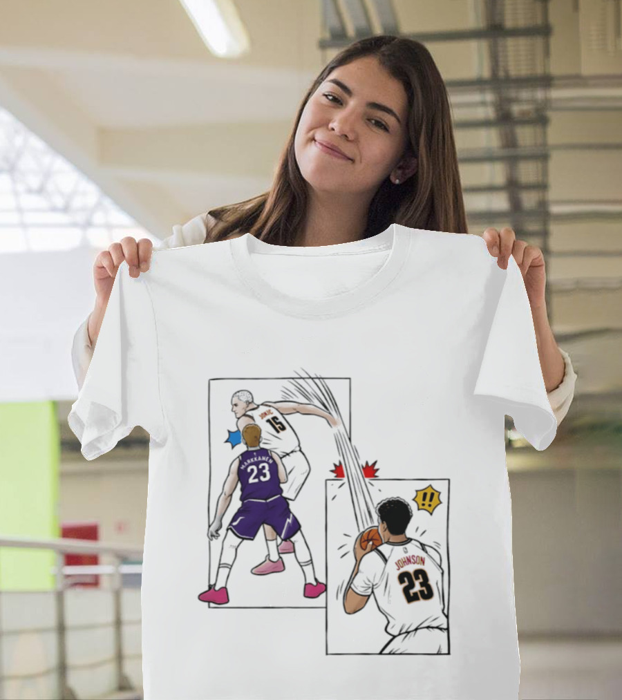 Nikola Jokic Denver Nuggets NBA Comic Swanson 23 Basketball Action T-Shirt