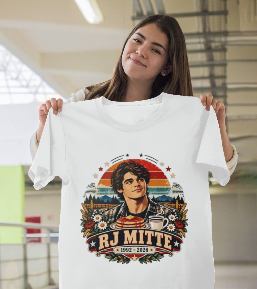 RJ Mitte 1992 2026 Pancakes And Coffee Retro Nature Scene T-Shirt