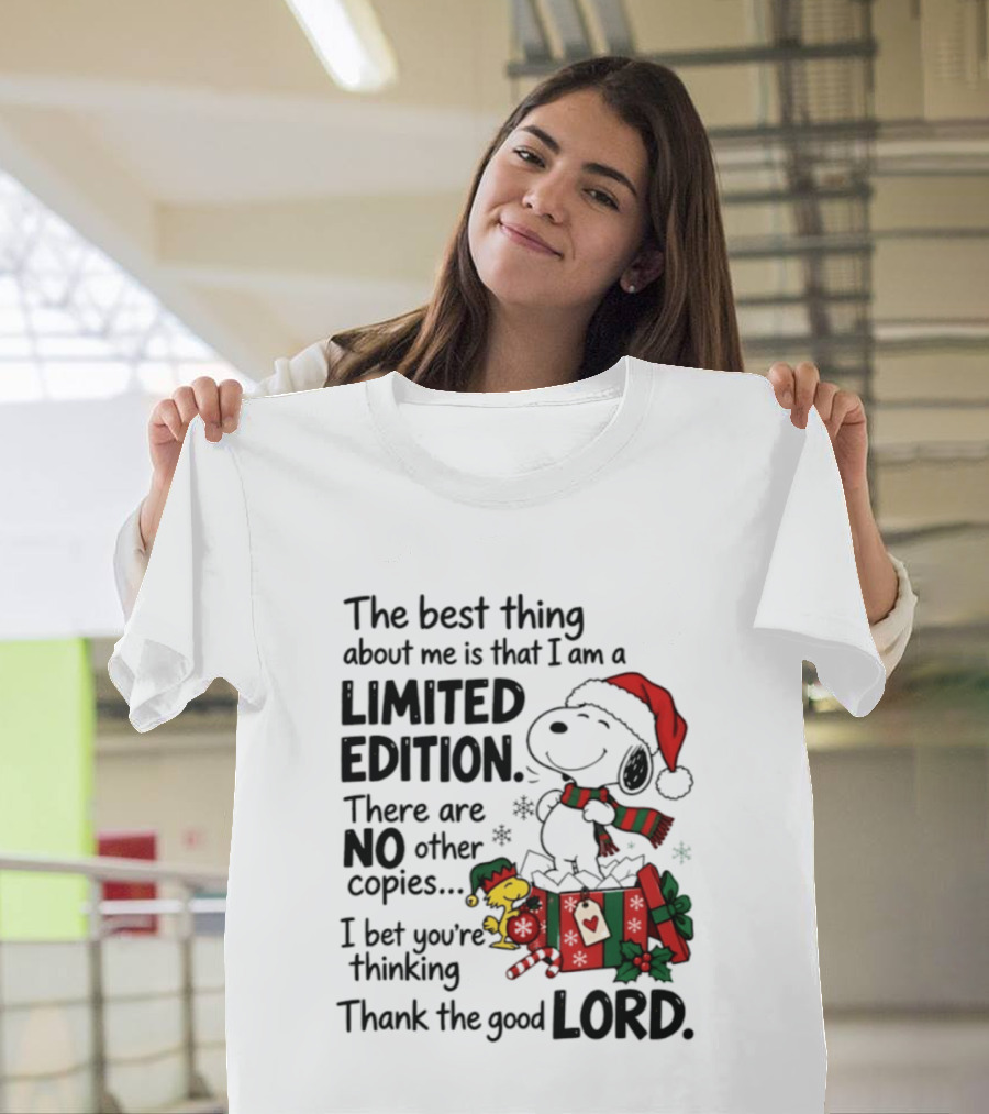 Snoopy Christmas Limited Edition Thank The Good Lord T-Shirt