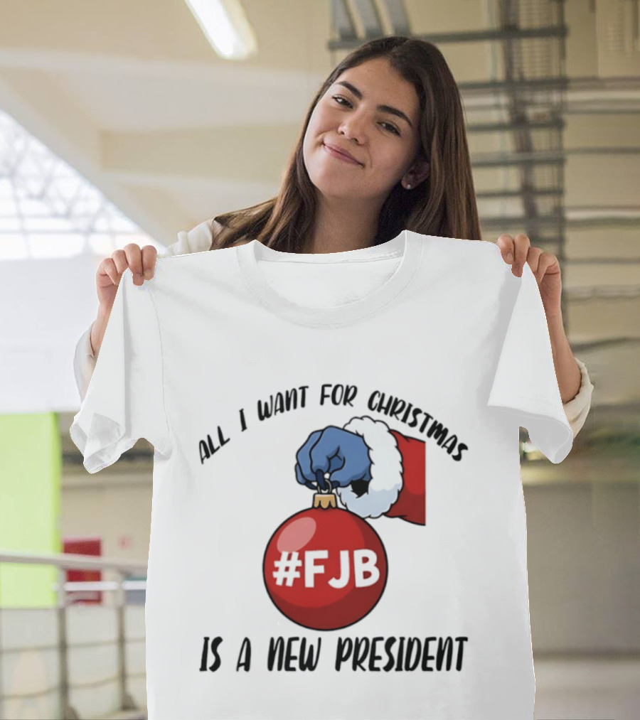 All I Want For Christmas Is A New President #FJB Stitch Santa T-Shirt