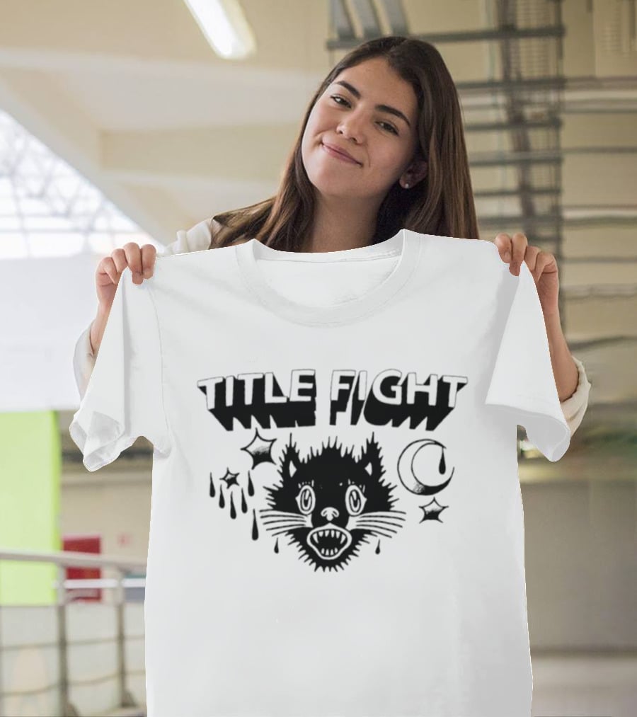 Title Fight Black Cat Stars Moon T-Shirt