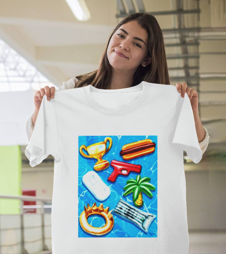 The Wynwood Walls Shop Store Leon Keer Trophy Hotdog Palm Gun Newspaper Seven Sins T-Shirt