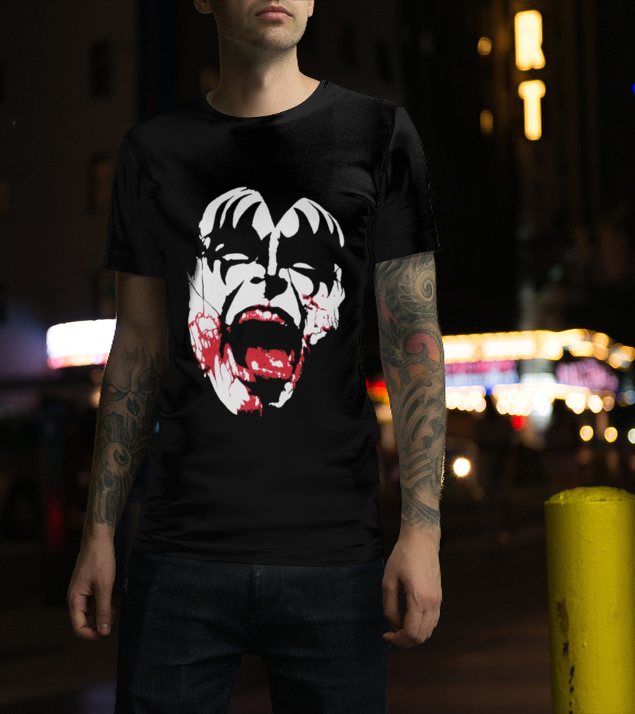 Kiss Halloween 2026 Bloody Demon Face T-Shirt