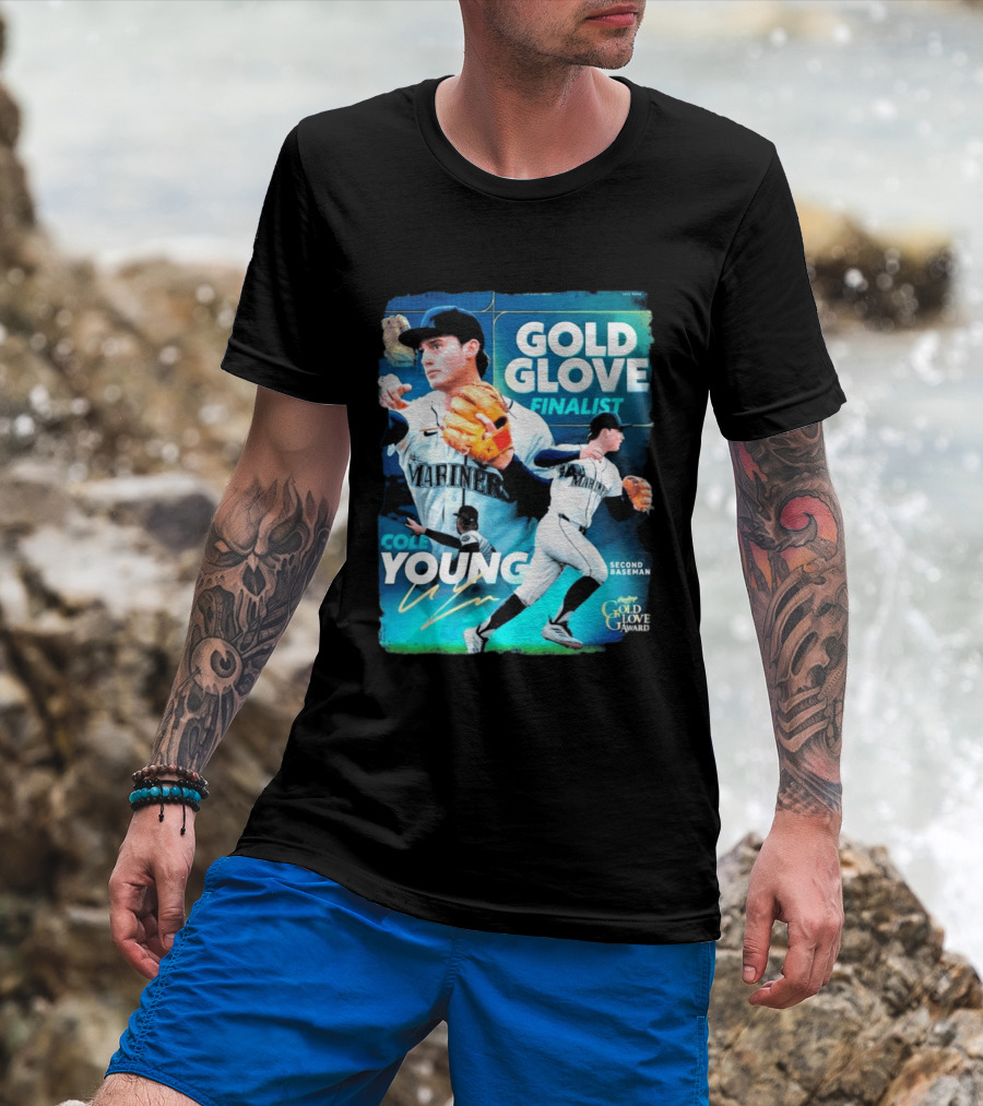 Cole Young Mariners Second Baseman Gold Glove Finalist T-Shirt