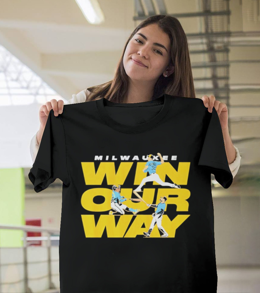 Milwaukee Win Our Way Baseball Stack T-Shirt