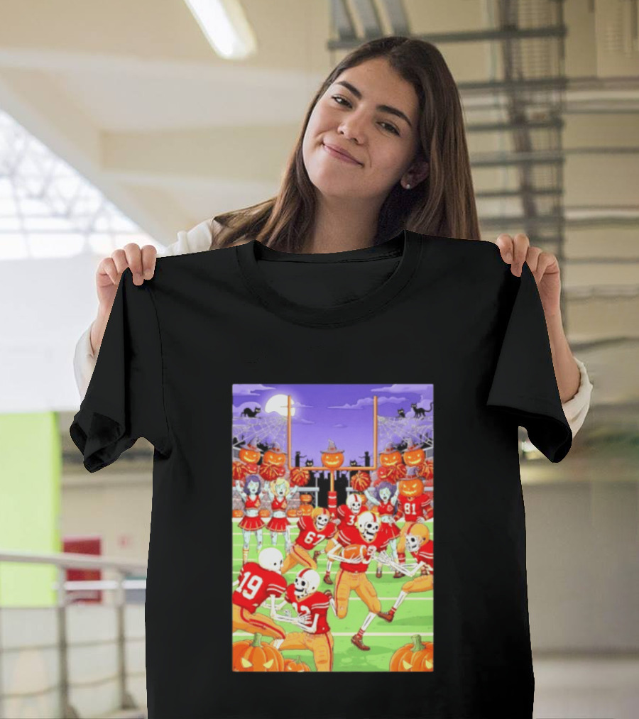 San Francisco 49ers Skeleton Zombie Halloween Football 2026 T-Shirt