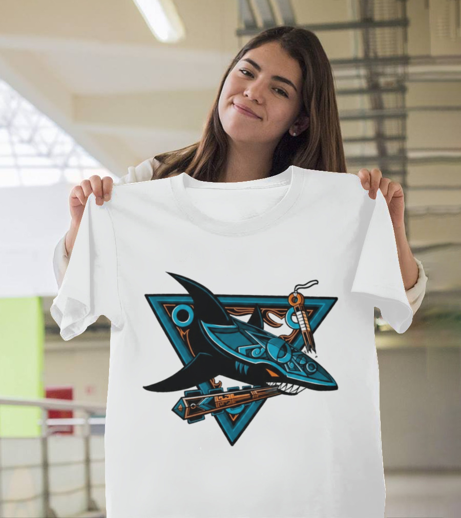 2026 San Jose Sharks Los Tiburones Geometric Tribal T-Shirt