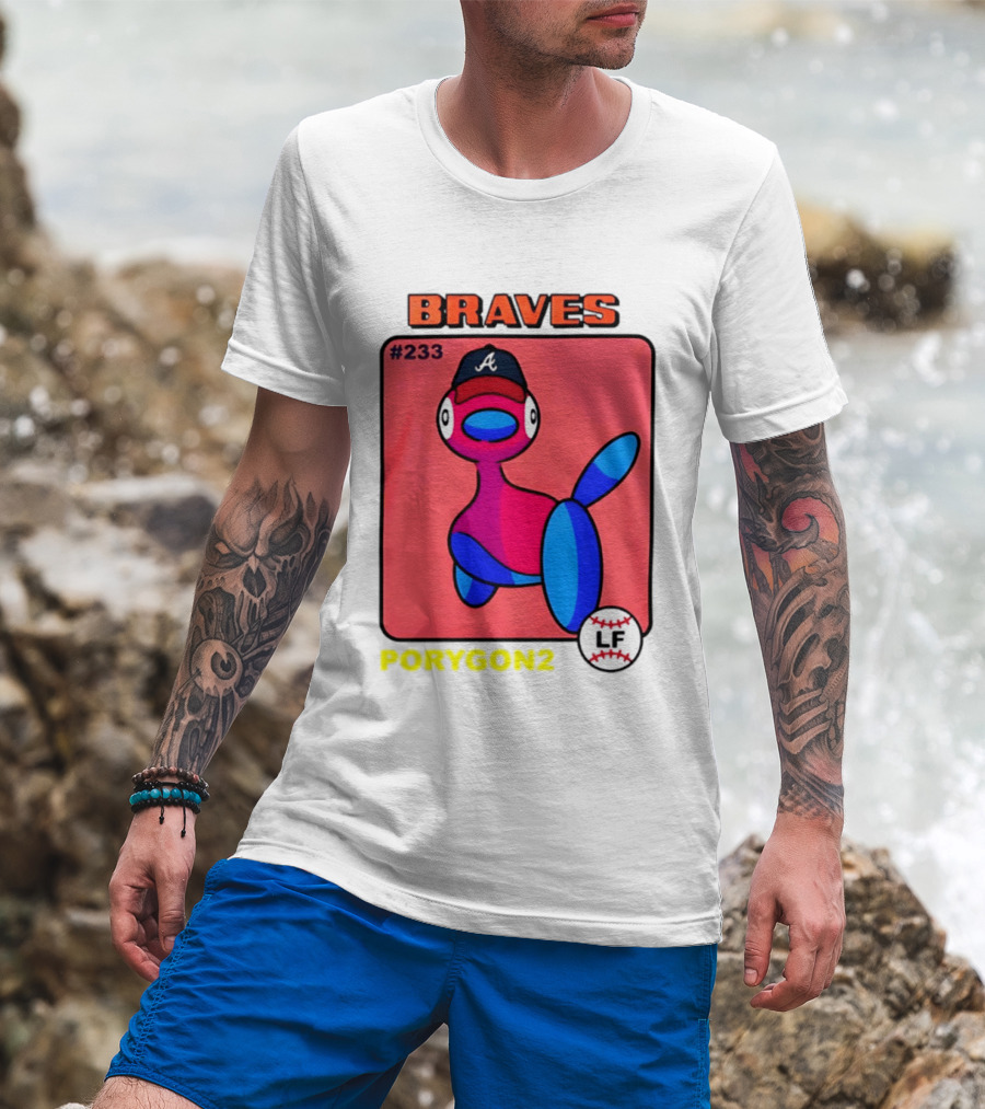 BRAVES Porygon2 Pokemon Crossover #233 LF Baseball Cap T-Shirt
