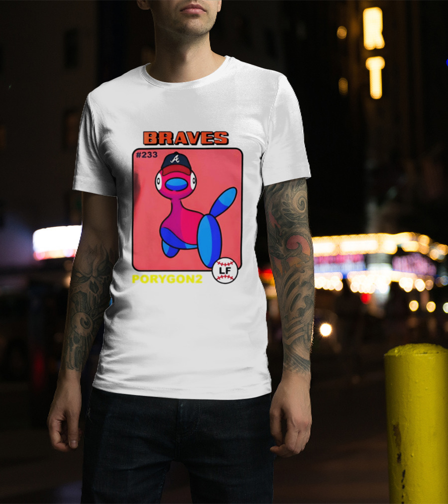 BRAVES Porygon2 Pokemon Crossover #233 LF Baseball Cap T-Shirt