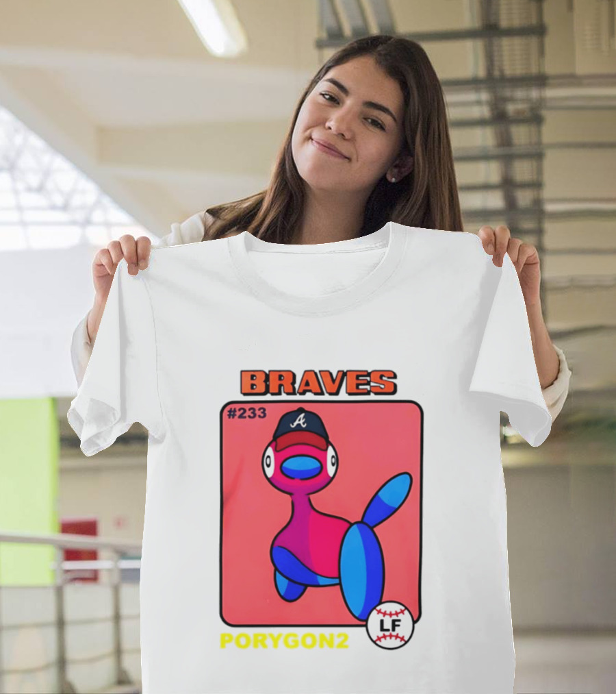 BRAVES Porygon2 Pokemon Crossover #233 LF Baseball Cap T-Shirt