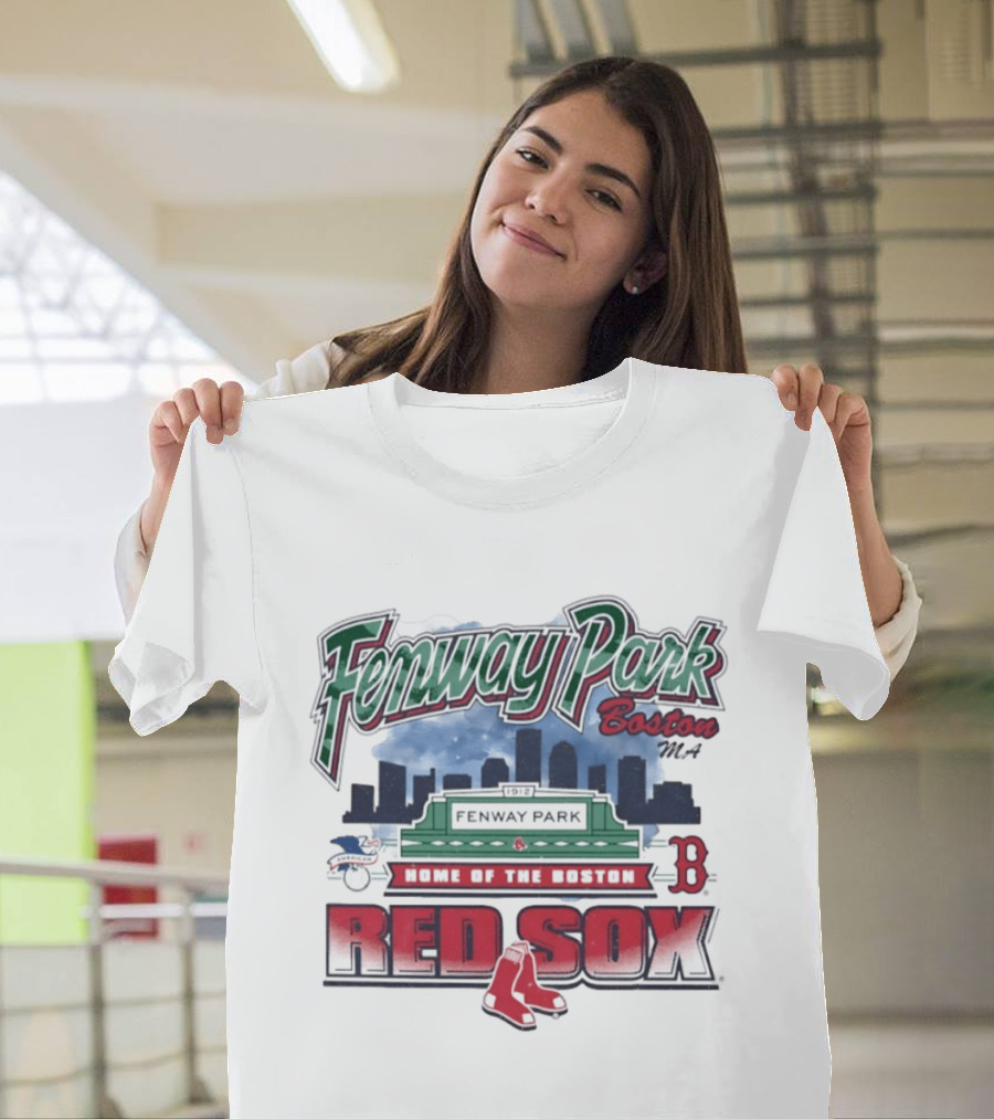 Fenway Park Boston 1912 Home Of The Boston Red Sox MLB Skyline T-Shirt