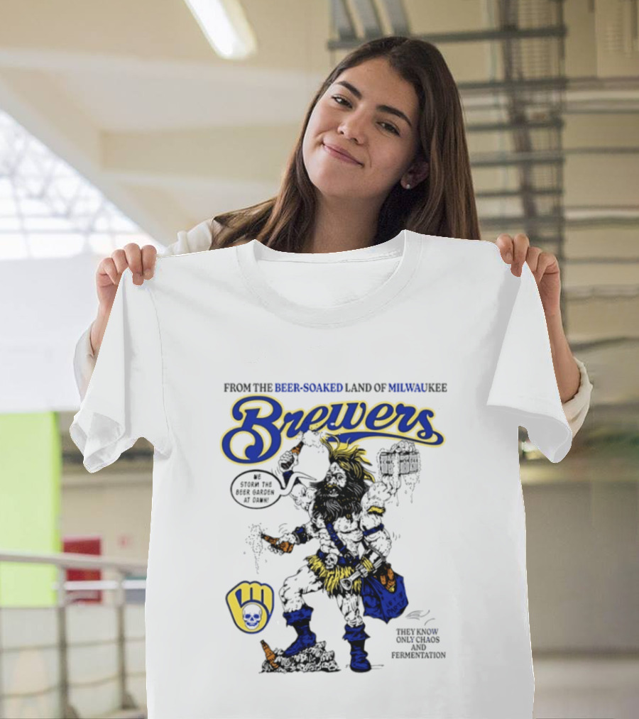 Brewers From The Beer Soaked Land Of Milwaukee Milwaukee Baseball Glove Hand T-Shirt
