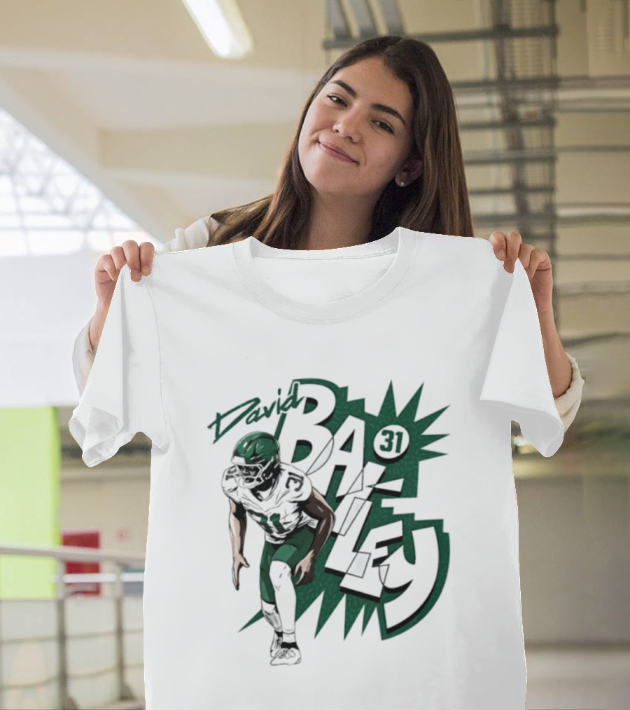 David Bailey 31 New York Jets Football Player Comic T-Shirt