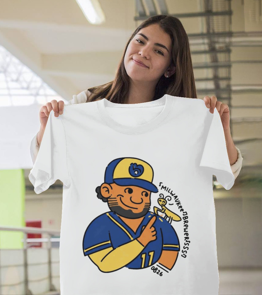 Jackson Chourio 11 Milwaukee Brewers Mantis Caricature 2026 T-Shirt