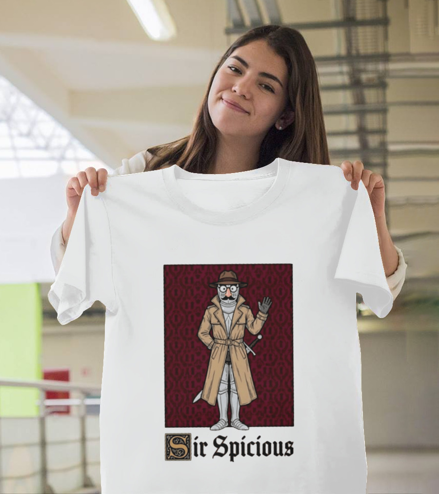 Sir Spicious Trench Coat Knight In Disguise T-Shirt