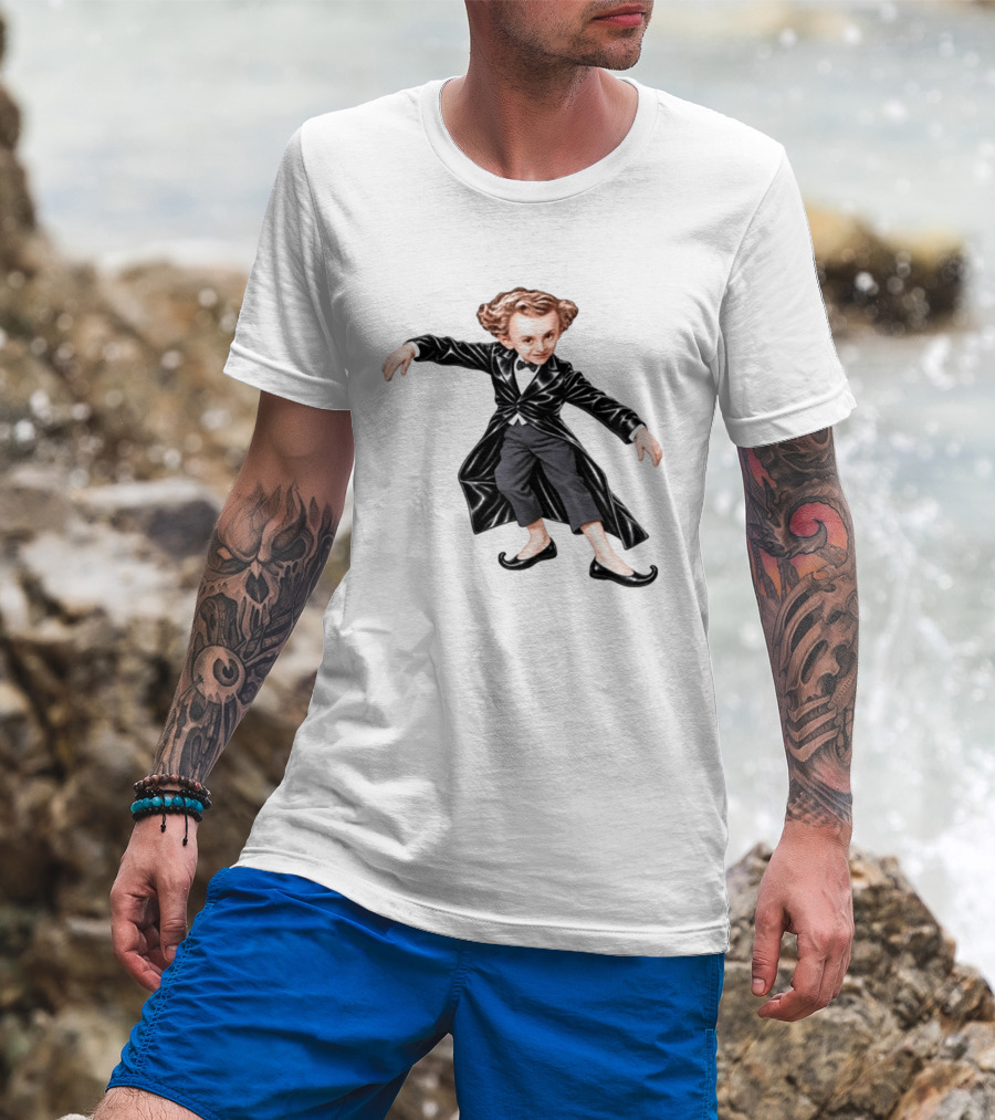 Tiptoeing Boy Black Coat Bow Tie T-Shirt