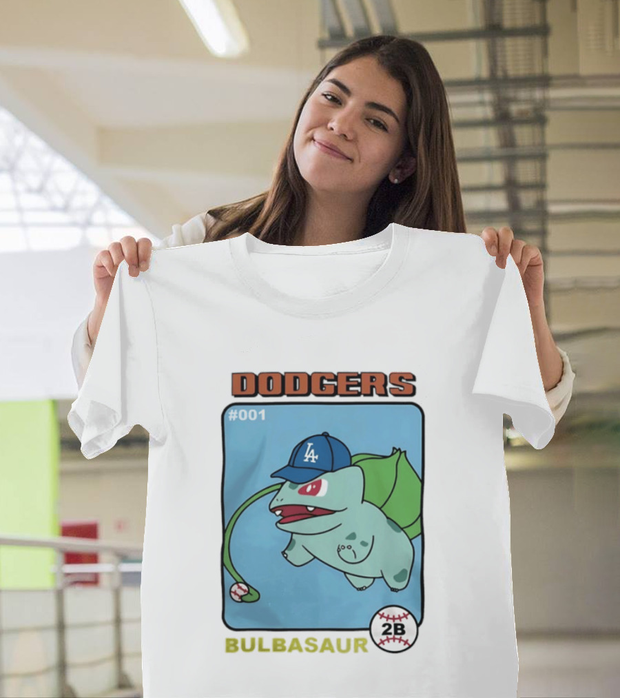 Dodgers Bulbasaur LA Baseball Anime Cartoon 2B T-Shirt
