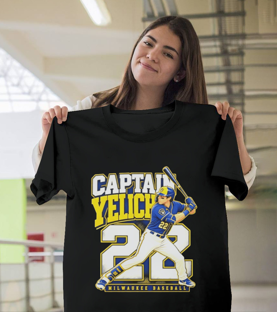 Captain Yelich 22 Milwaukee Baseball T-Shirt