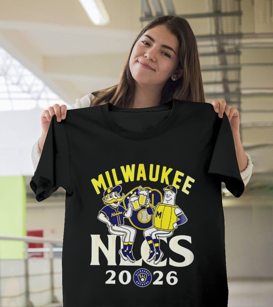 Milwaukee Brewers NLCS 2026 Beer Celebration With Glove T-Shirt