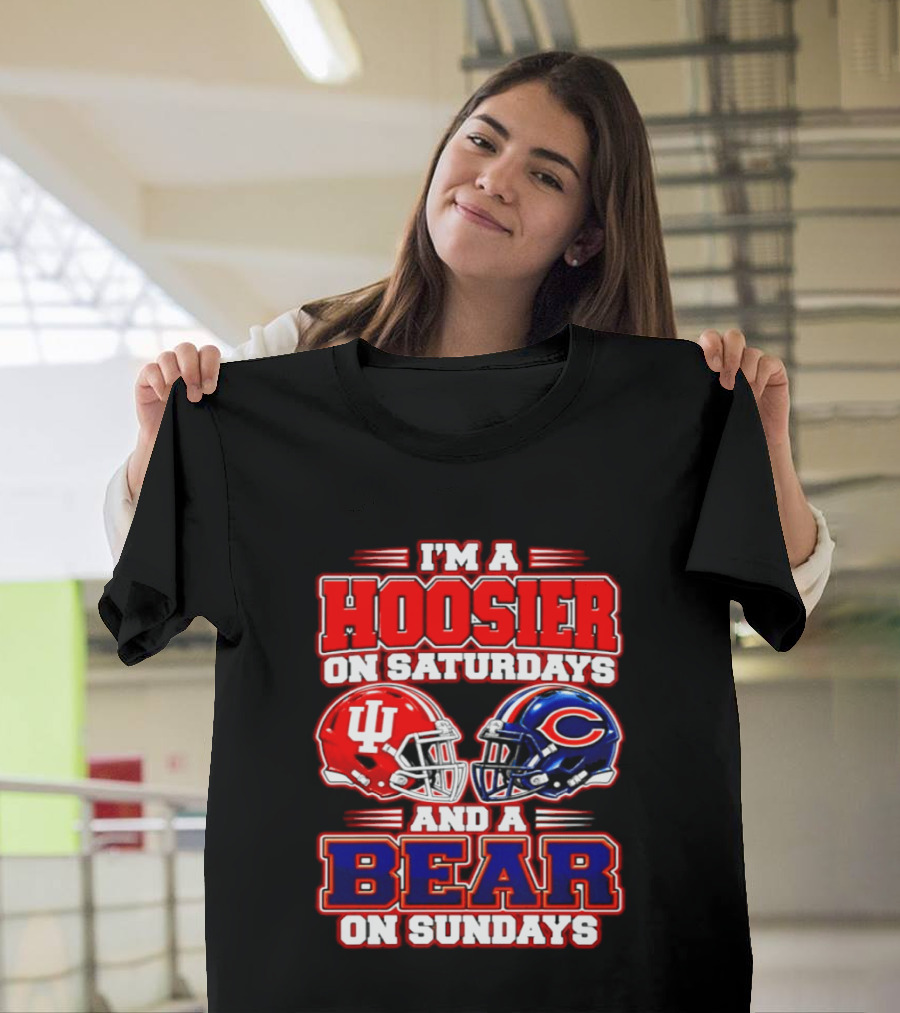 Indiana Hoosiers Saturdays Chicago Bears Sundays Fan 2026 T-Shirt
