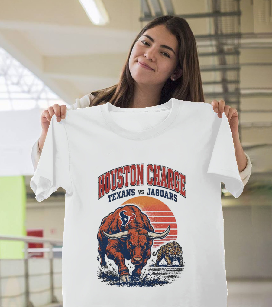 Houston Charge 2026 Texans Vs Jaguars Sunset Showdown T-Shirt