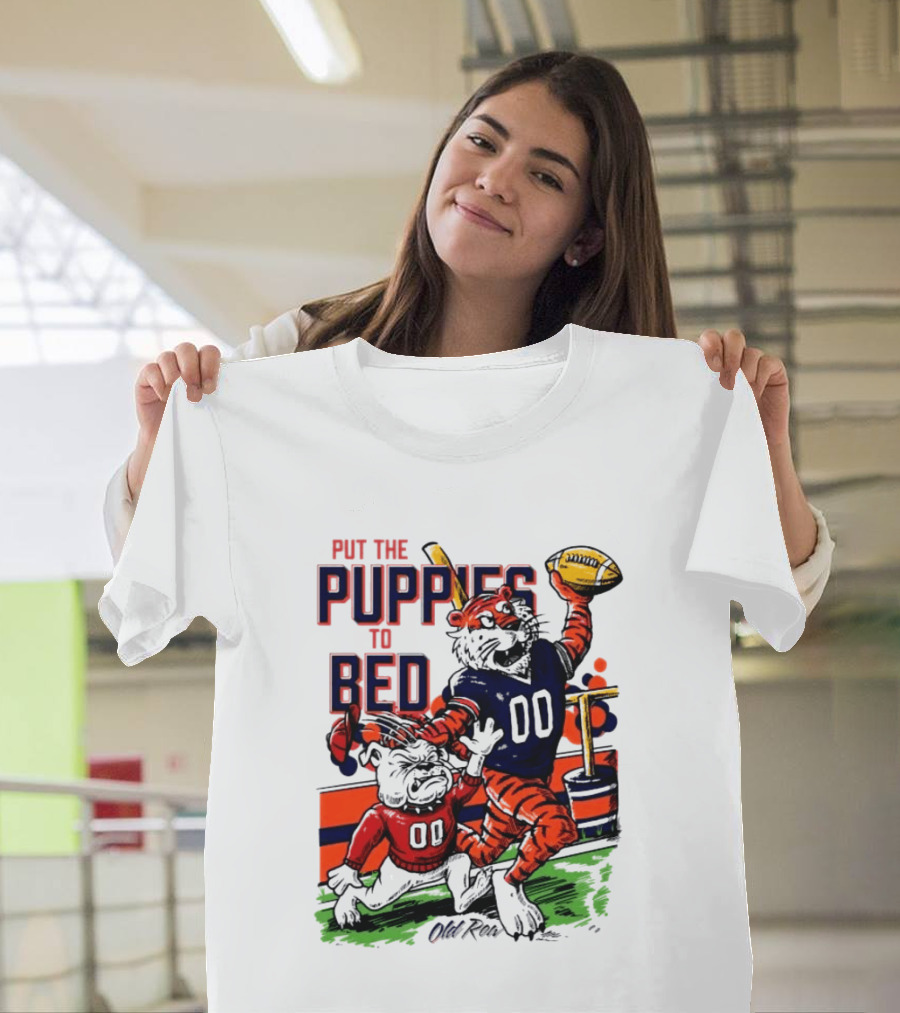 Auburn Tigers Put The Puppies To Bed Georgia Bulldogs Football Victory 2026 T-Shirt