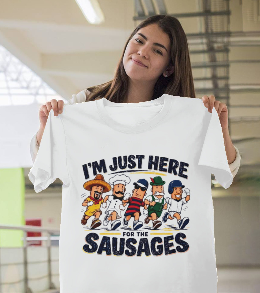 I'm Just Here For The Sausages Party Crew T-Shirt