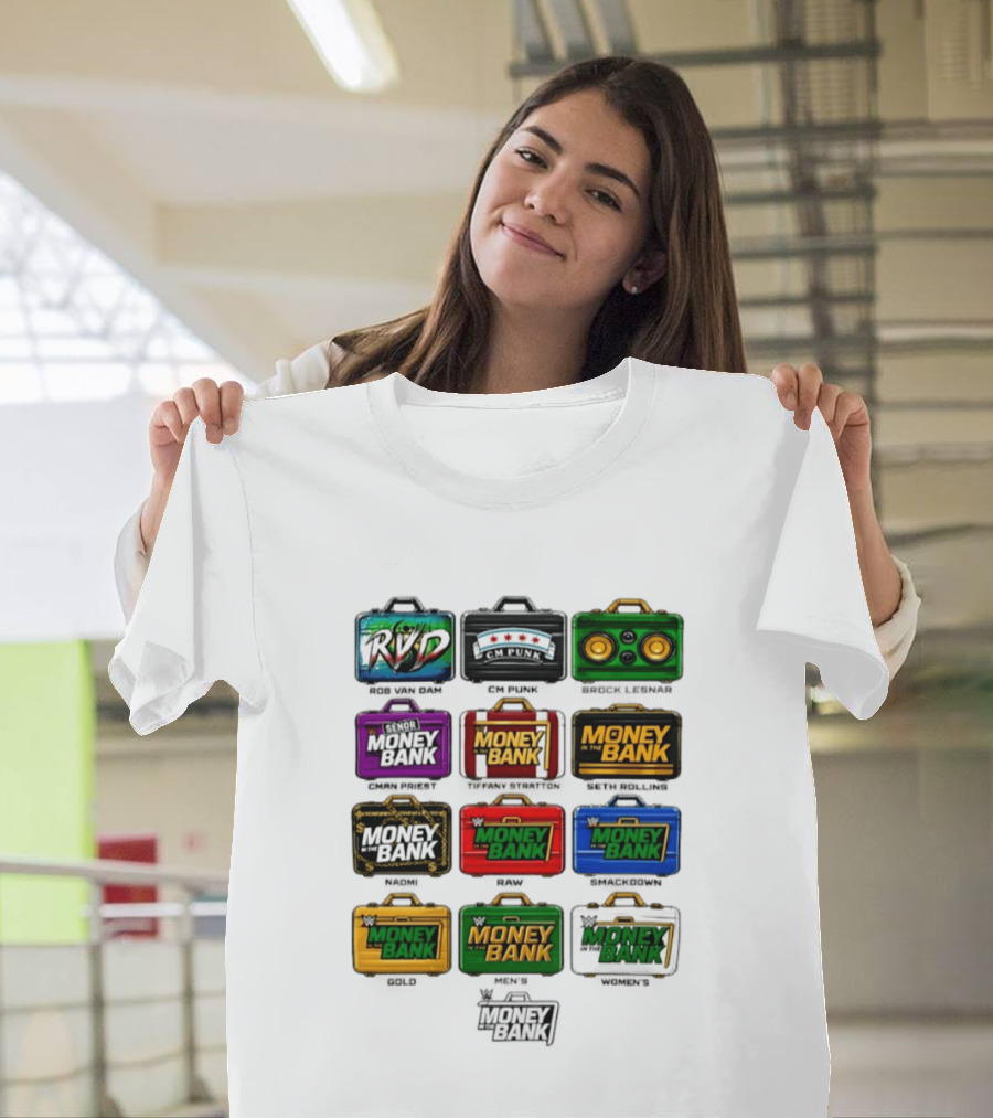 Money In The Bank Nostalgia RVD CM Punk Briefcases Collection T-Shirt
