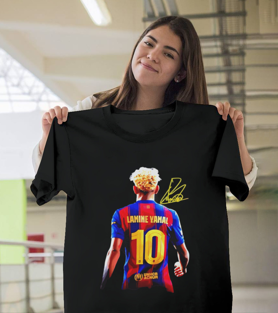 Lamine Yamal No 10 UNHCR ACNUR FC Barcelona T-Shirt