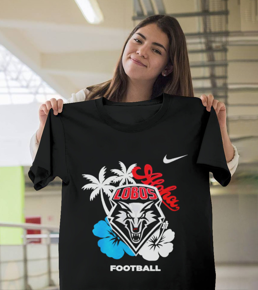 New Mexico Lobos Football Aloha 2026 Nike Tropical Palm Hibiscus T-Shirt