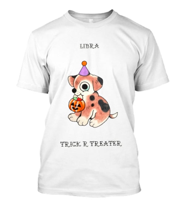Libra Halloween Puppy Trick R Treater Zodiac T-Shirt