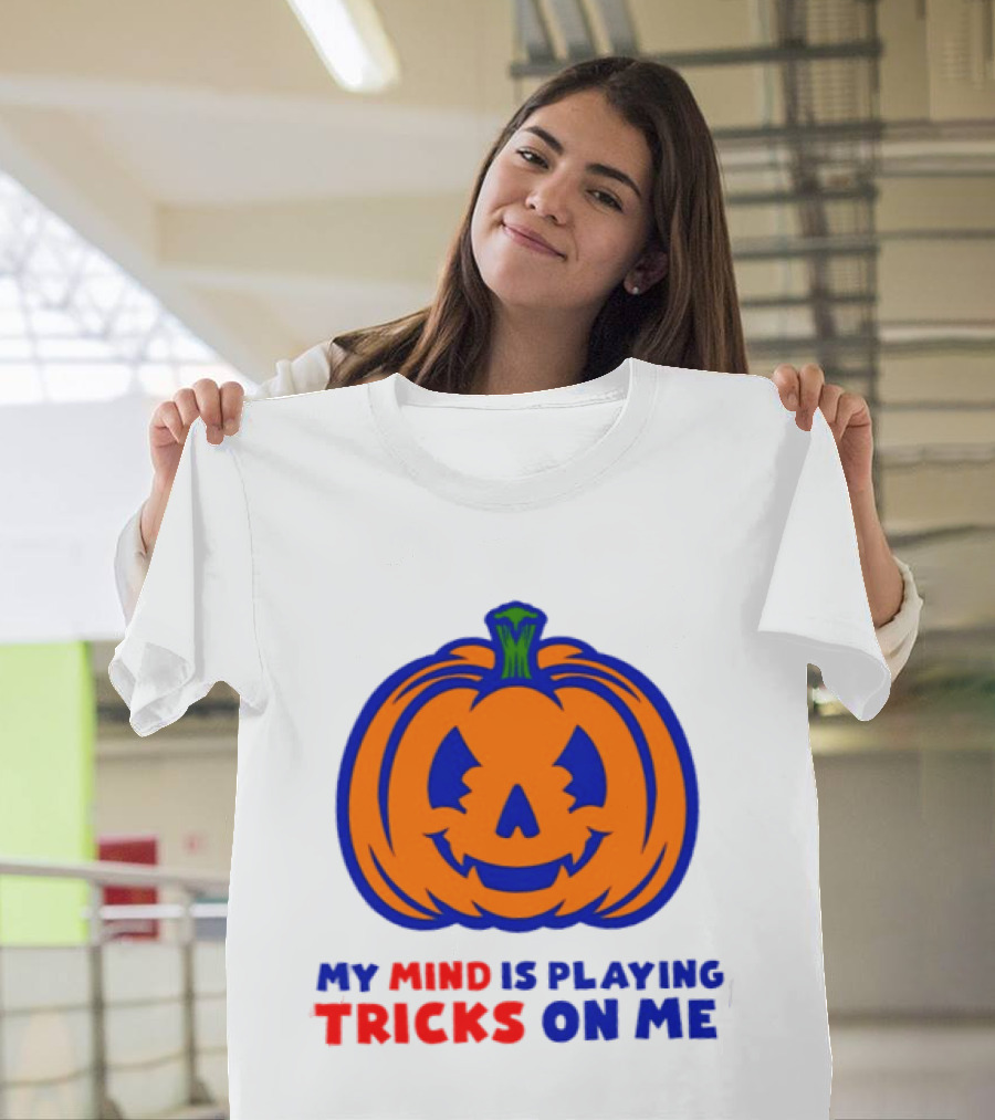 My Mind Is Playing Tricks On Me Pumpkin Halloween 2026 T-Shirt