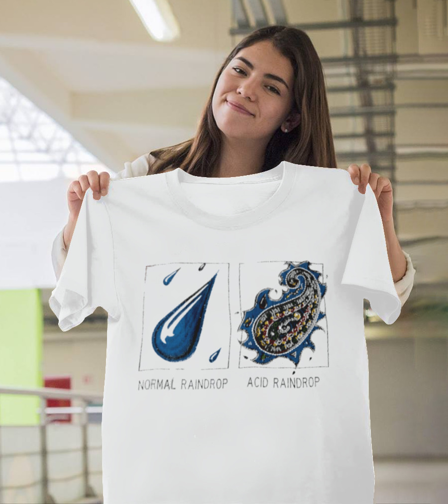 Normal Raindrop Acid Raindrop Science Humor Cartoon T-Shirt