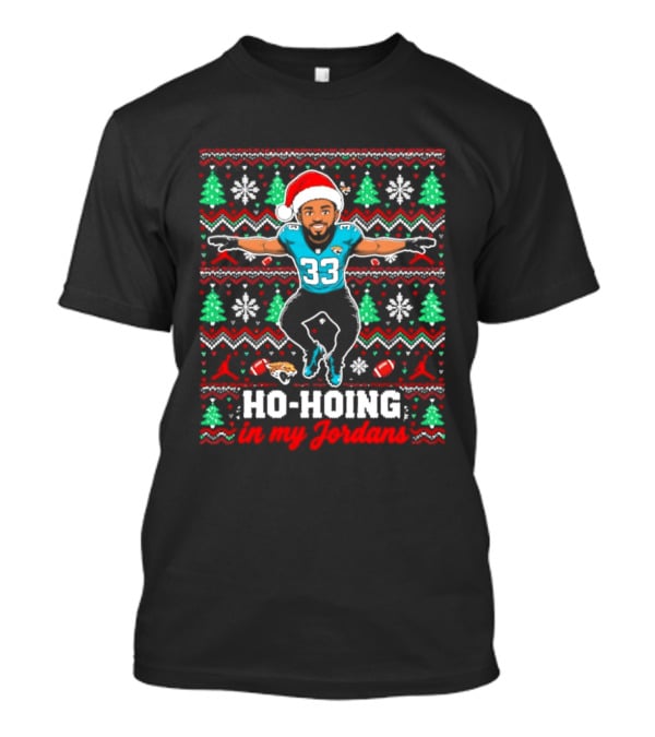 Bhayshul Tuten Jacksonville Jaguars Ho Hoing In My Jordans Ugly Christmas Sweater Football Holiday T-Shirt
