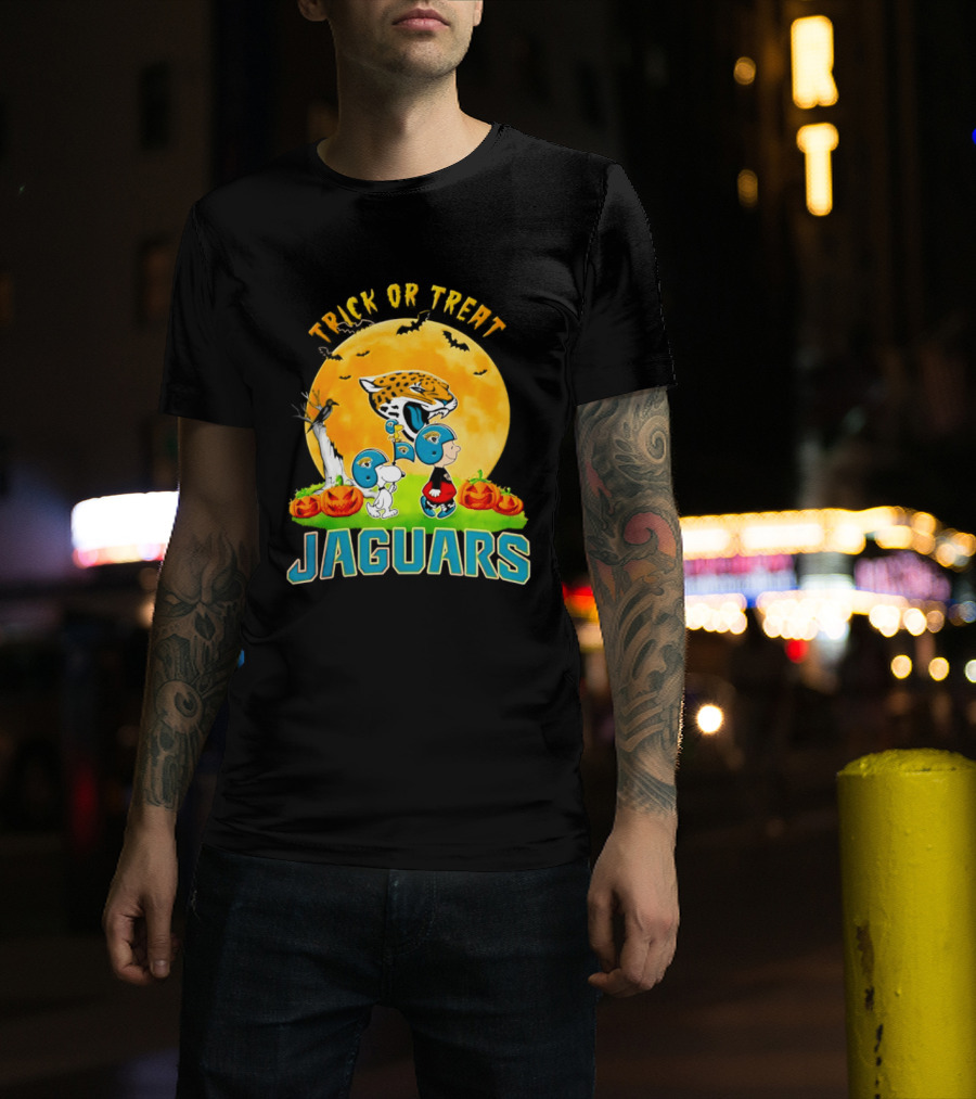 Trick Or Treat Jacksonville Jaguars Peanuts Halloween Abbey Road 2026 T-Shirt