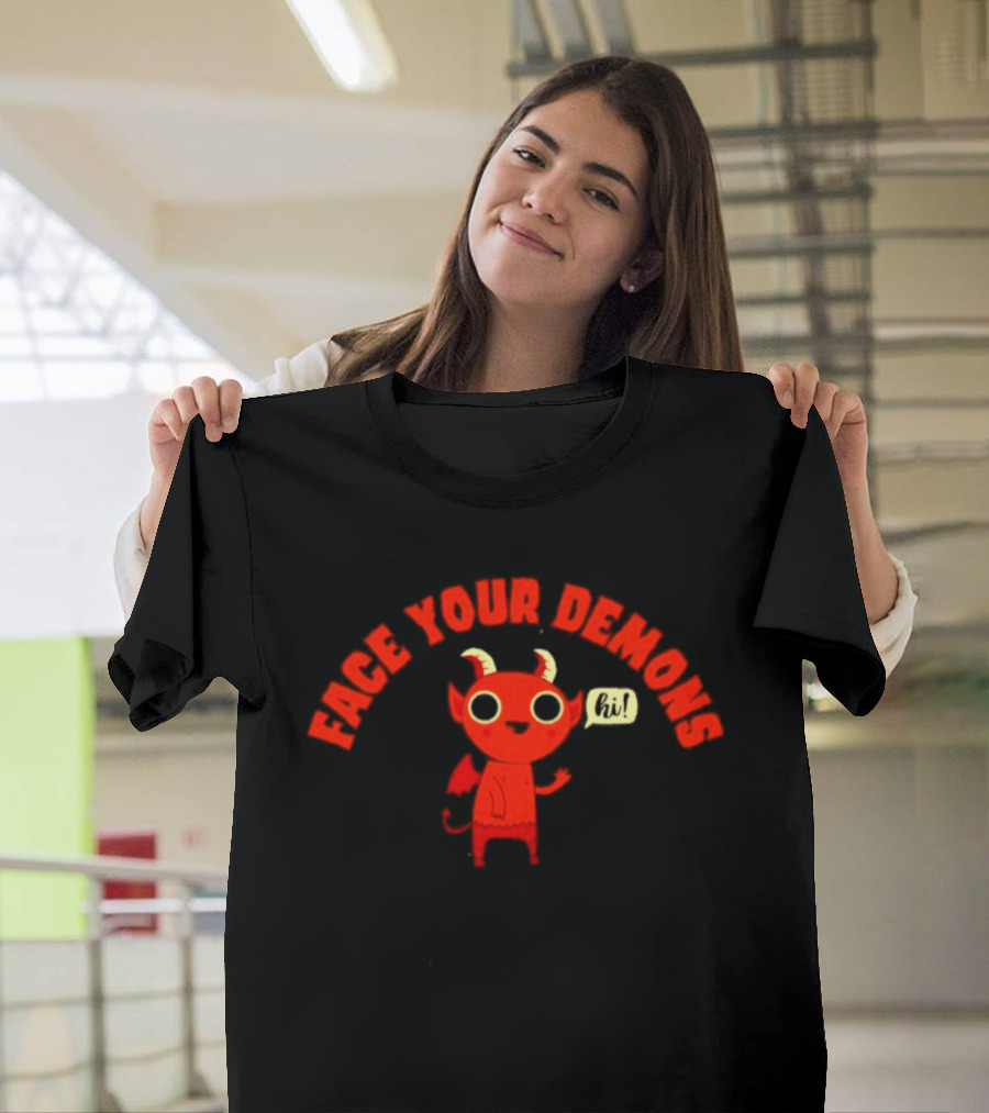 Face Your Demons Devil Cartoon T-Shirt