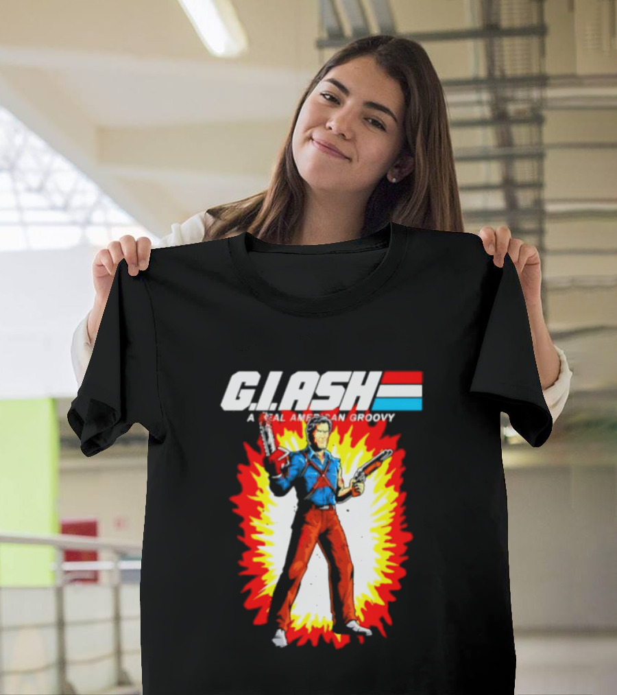 G.I. Ash A Real American Groovy Evil Dead Character Explosion T-Shirt