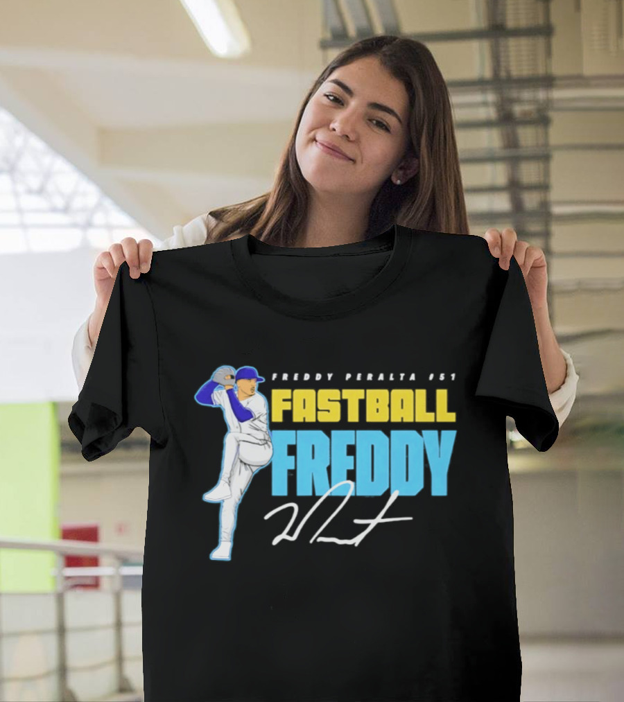 Freddy Peralta #51 Fastball Freddy Signature Pitching Pose T-Shirt