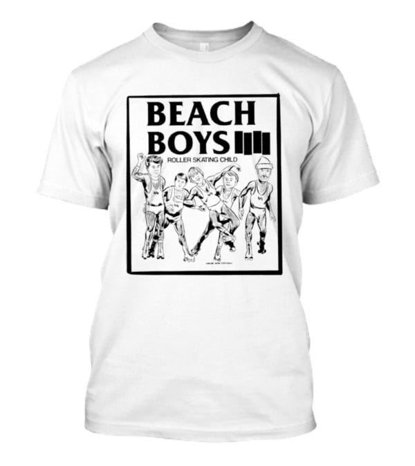BEACH BOYS Roller Skating Child Black Flag T-Shirt