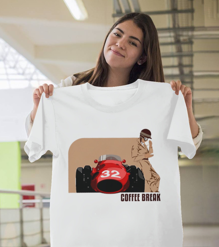 Coffee Break 32 Race Car Driver Vintage Racing T-Shirt
