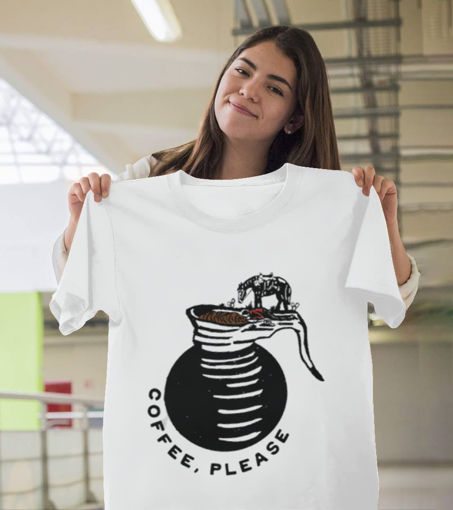 Coffee Please Cowboy And Horse Western Pot T-Shirt