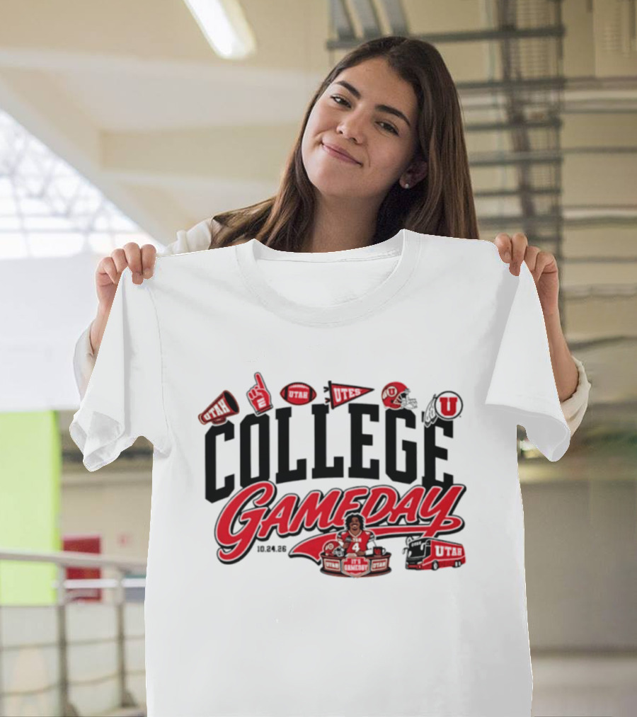 Devon Dampier Utah Utes 2026 ESPN College Gameday Week 8 Football Helmets And Cheer T-Shirt