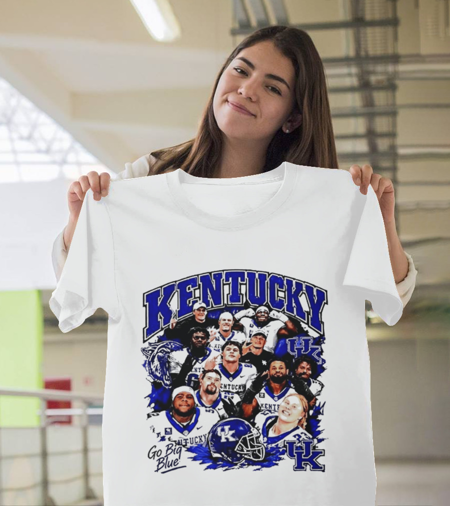 Kentucky Wildcats Go Big Blue Team UK Football Players T-Shirt