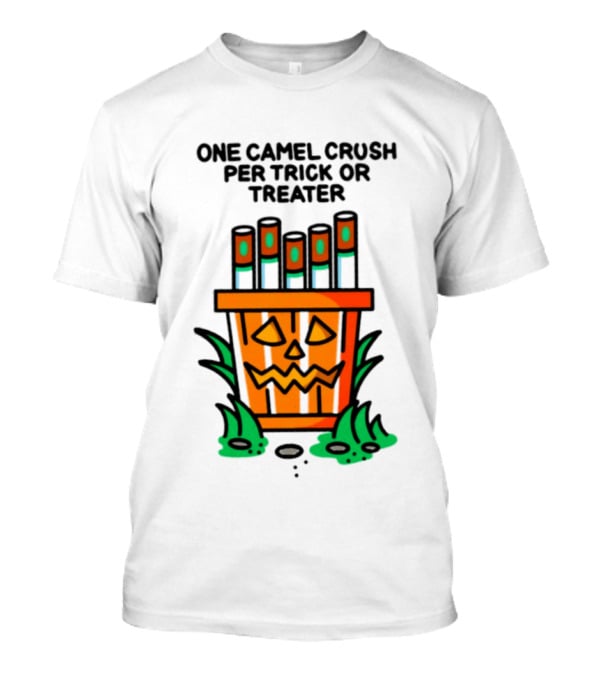 One Camel Crush Per Trick Or Treater Pumpkin Cigarette Pack Halloween T-Shirt