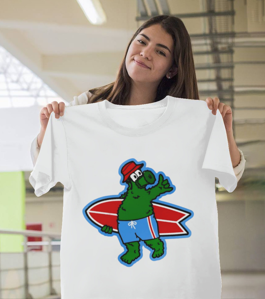 Phillie Phanatic Philadelphia Phillies Surfing Mascot 2026 Baseball T-Shirt