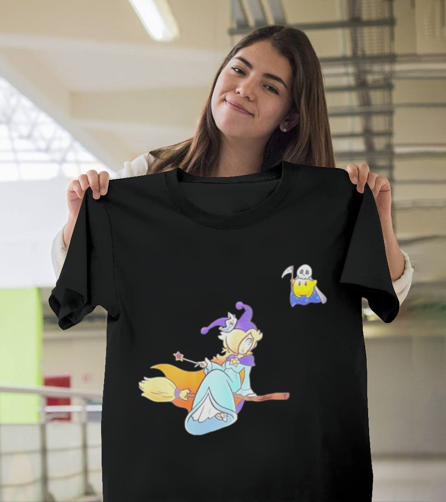 Rosalina Witch Broomstick With Luma Halloween Magic Adventure T-Shirt
