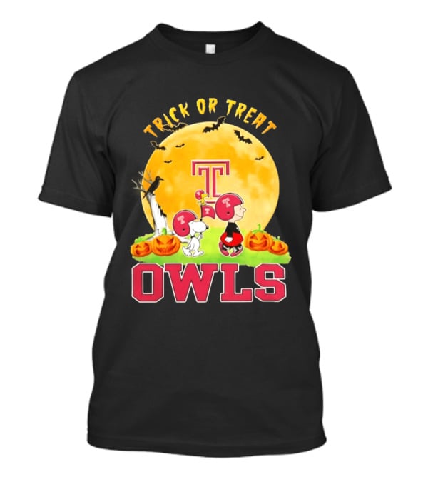 Temple Owls Peanuts Trick Or Treat Abbey Road Halloween T-Shirt