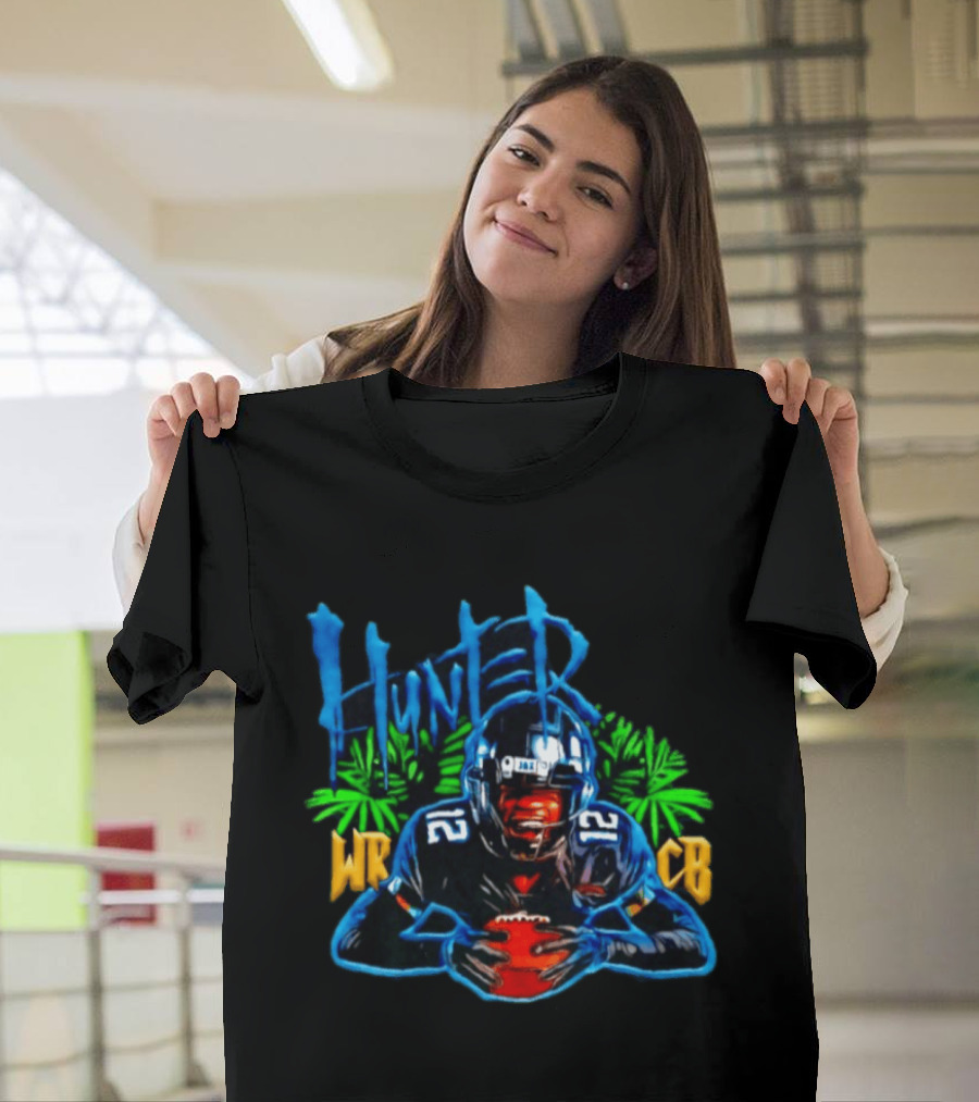 Travis Hunter Jacksonville Jaguars WR CB Football Player Holding Ball T-Shirt