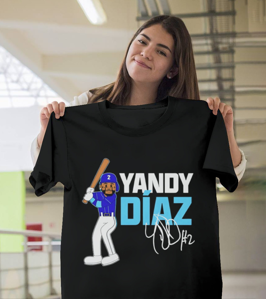Yandy Diaz Tampa Bay Rays 2026 ALCS Cartoon Player Number 2 T-Shirt